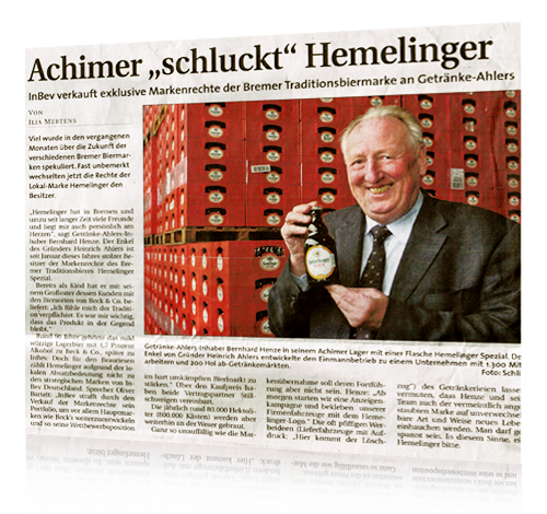 Hemelinger in der Zeitung 2008